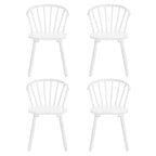 Modern Kitchen Wooden Spindle Back Armless Set of 4 Dining Chairs