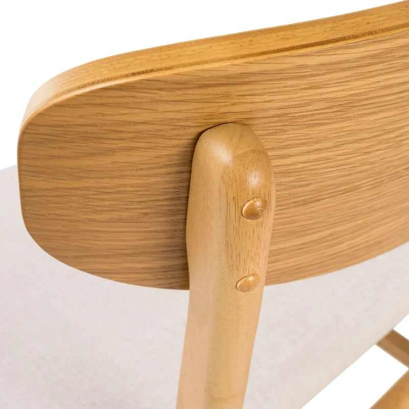 DINING CHAIR beautifully finished wood frame RUBBERWOOD LEGS UPHOLSTERED