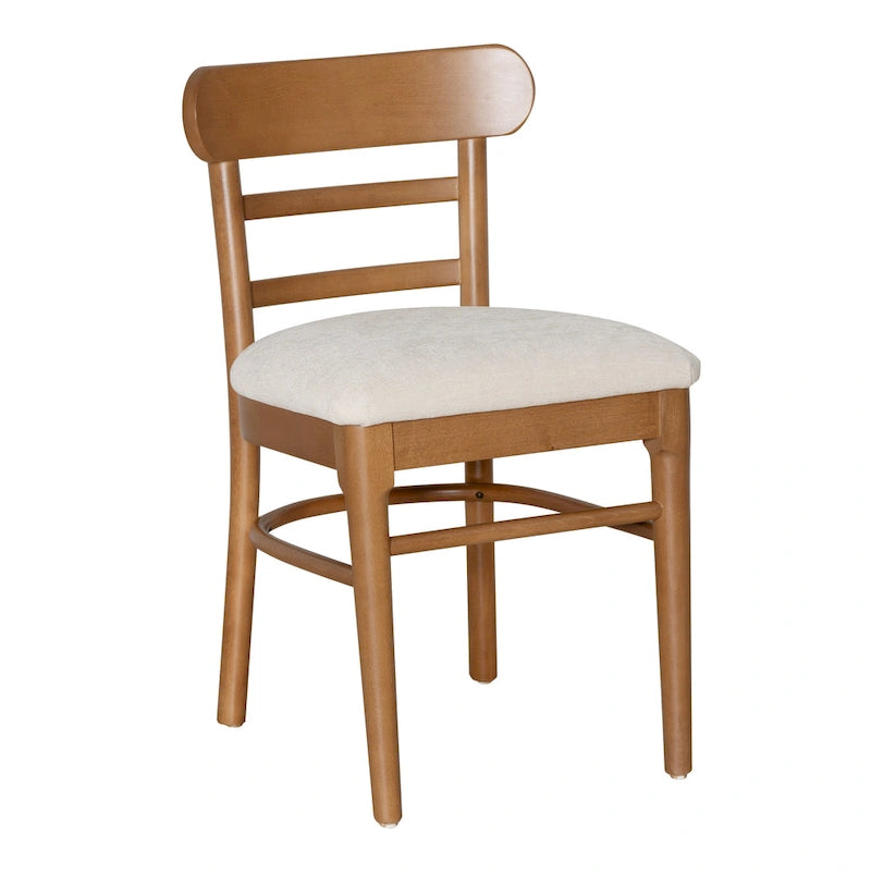 Lochside Brown & Grey Wooden Upholestered Dining Chair Set of 2