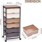 Rolling Storage Cart with 6 Drawers - 12.99  D x 16.3  W x 34.4  H