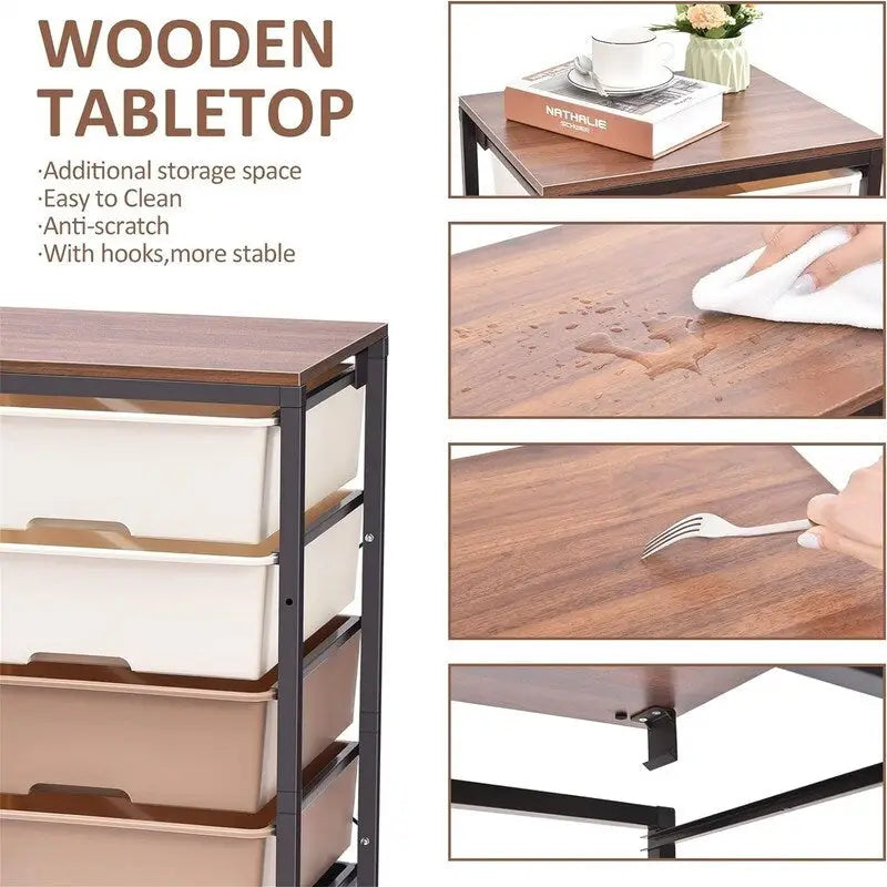 Rolling Storage Cart with 6 Drawers - 12.99  D x 16.3  W x 34.4  H