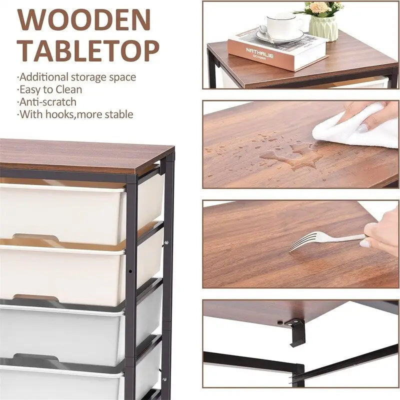 Rolling Storage Cart with 6 Drawers - 12.99  D x 16.3  W x 34.4  H