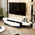 Black&White color scheme TV Cabinet,Entertainment center with 2Drawers - 78.7  W