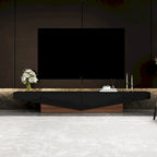 Black&White color scheme TV Cabinet,Entertainment center with 2Drawers - 78.7  W