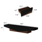 Black&White color scheme TV Cabinet,Entertainment center with 2Drawers - 78.7  W