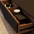 Black&White color scheme TV Cabinet,Entertainment center with 2Drawers - 78.7  W