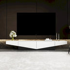 Black&White color scheme TV Cabinet,Entertainment center with 2Drawers - 78.7  W