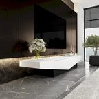 Black&White color scheme TV Cabinet,Entertainment center with 2Drawers - 78.7  W