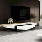 Black&White color scheme TV Cabinet,Entertainment center with 2Drawers - 78.7  W