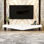 Black&White color scheme TV Cabinet,Entertainment center with 2Drawers - 78.7  W