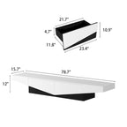 Black&White color scheme TV Cabinet,Entertainment center with 2Drawers - 78.7  W