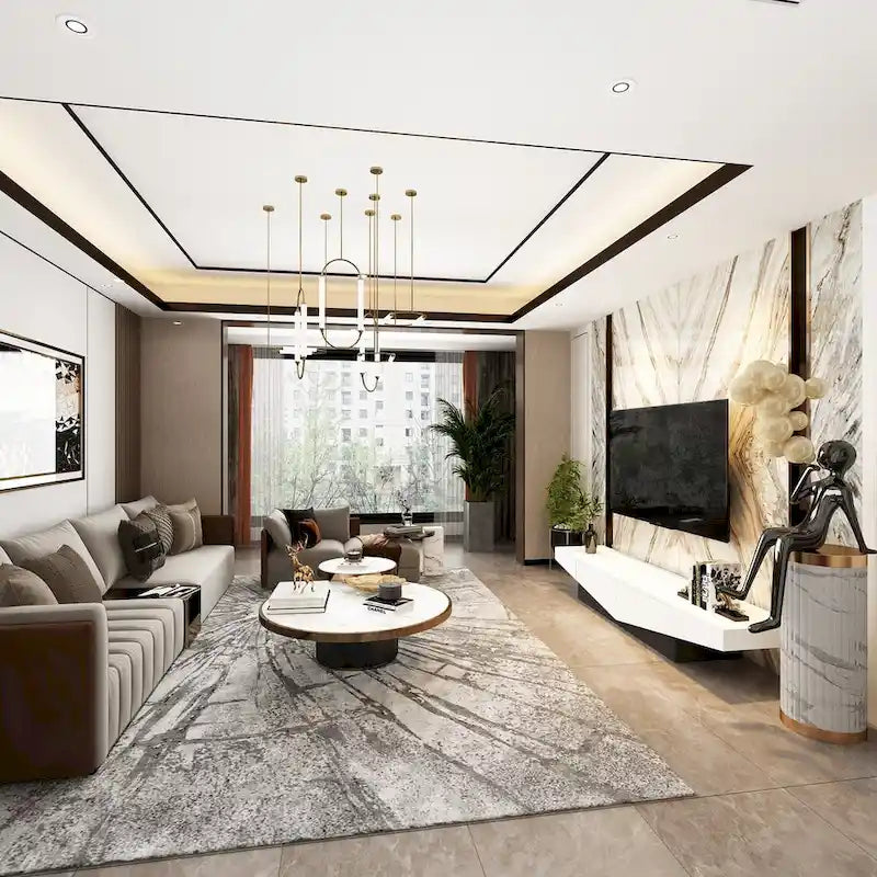 Black&White color scheme TV Cabinet,Entertainment center with 2Drawers - 78.7  W