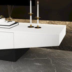 Black&White color scheme TV Cabinet,Entertainment center with 2Drawers - 78.7  W