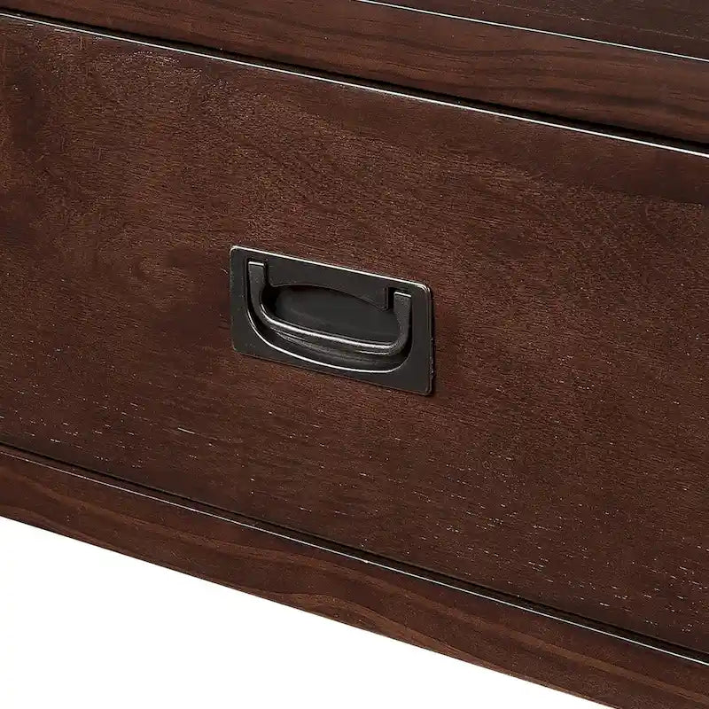 36   Farmhouse Pine Wood Console Table Entry Sofa Table with 4 Drawers & 1 Storage Shelf