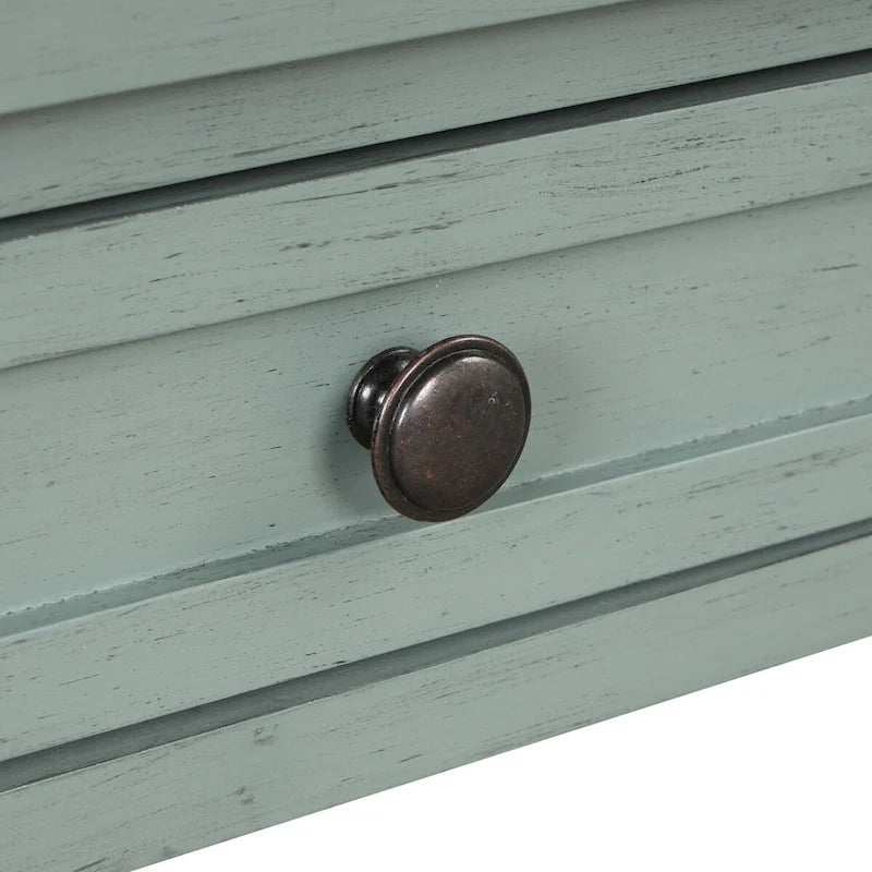 36   Farmhouse Pine Wood Console Table Entry Sofa Table with 4 Drawers & 1 Storage Shelf