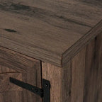 58   Rustic Walnut Barn Door Wood Console TV Stand for TV's up to 65   - 58 inches in width