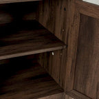 58   Rustic Walnut Barn Door Wood Console TV Stand for TV's up to 65   - 58 inches in width