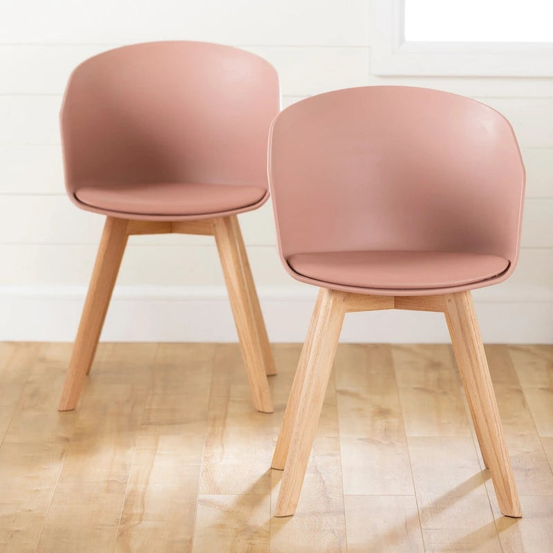 Flam Set of 2 Dinning Chair with Beech Wood Legs