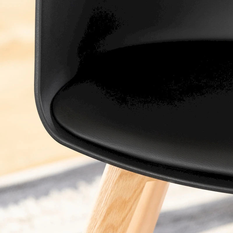 Flam Set of 2 Dinning Chair with Beech Wood Legs