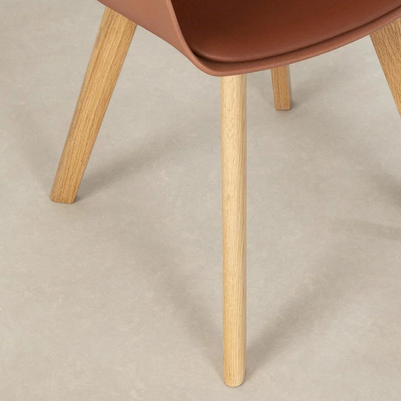 Flam Set of 2 Dinning Chair with Beech Wood Legs