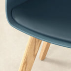 Flam Set of 2 Dinning Chair with Beech Wood Legs