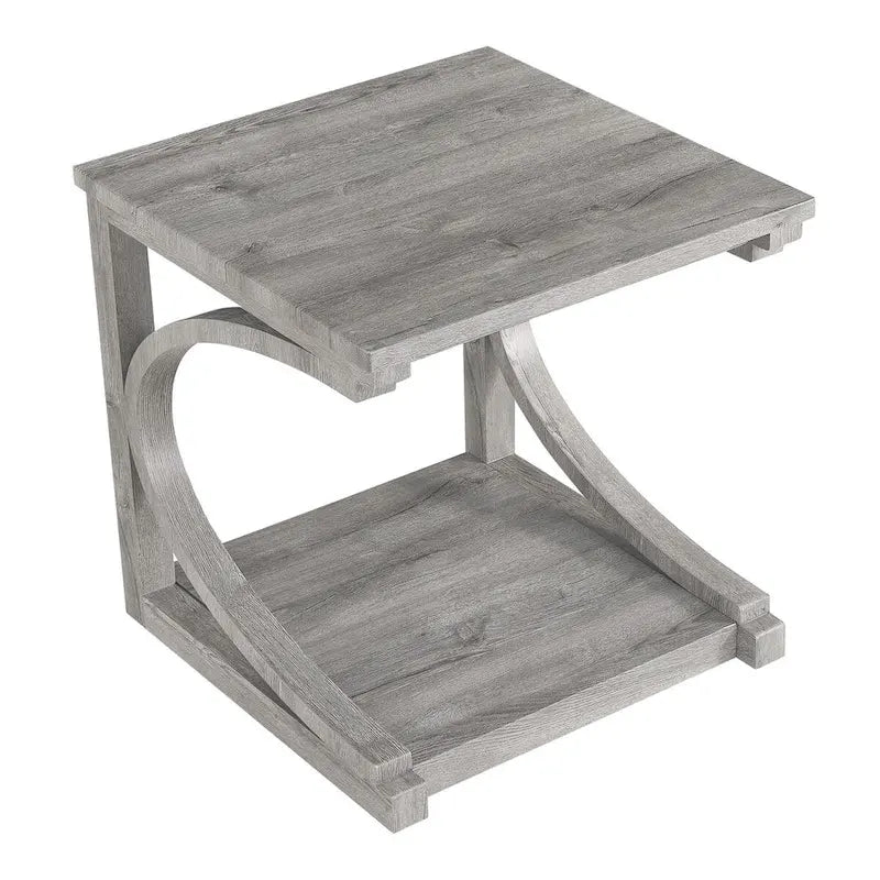 Unique Coffee Table, Solid Wood 23.8 Inch Modern Coffee Table Center Table With Storage, Solid Wood Special Shape Coffee Table