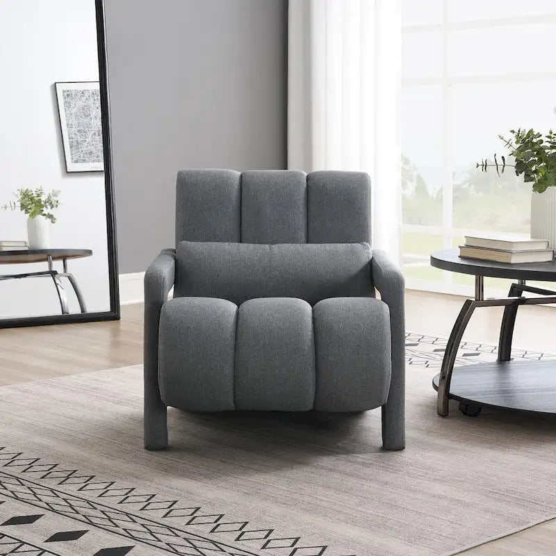 28  H Modern Upholstered Accent Chair with a Pillow