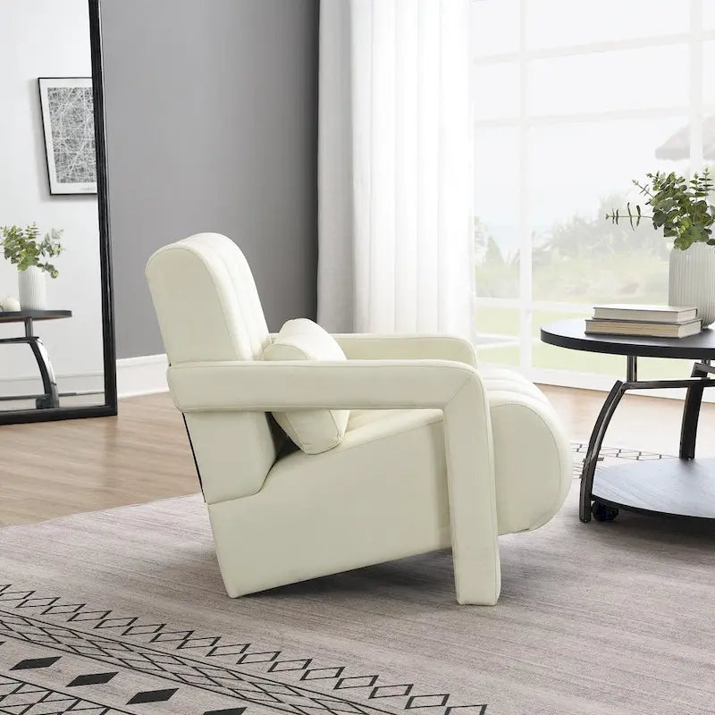 28  H Modern Upholstered Accent Chair with a Pillow