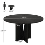 39.4-inch Round Dining Table with Wooden Tabletop for Kitchen Dining Room