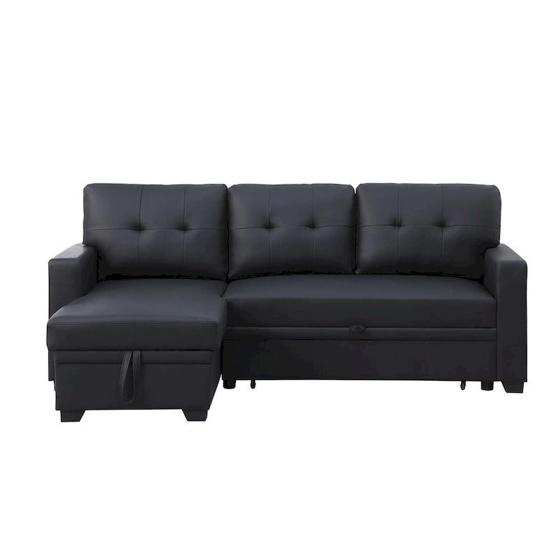 Upholstered Pull out Sectional Sofa with Chaise