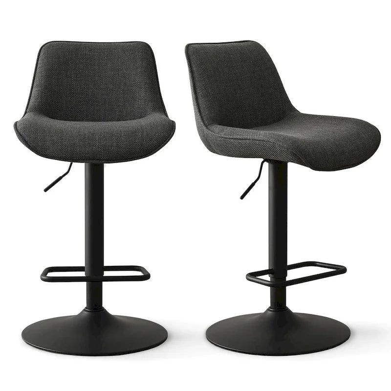 18   Bigger Base Vinyl Adjustable Height Swivel Bar Stool, Set of 2