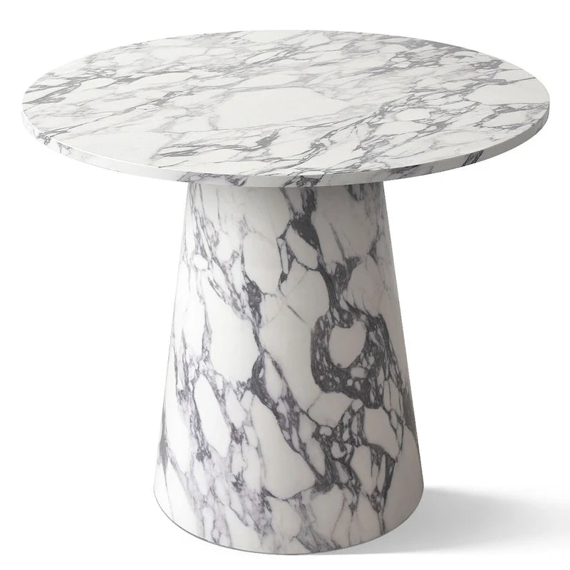 35   Faux Marble Small Round Pedestal Dining Table