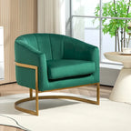 Modern Velvet Gold Accent Armchair