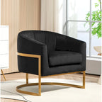 Modern Velvet Gold Accent Armchair