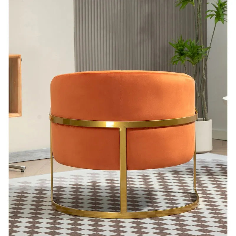 Modern Velvet Gold Accent Armchair