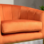 Modern Velvet Gold Accent Armchair