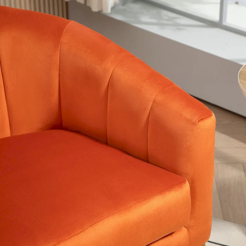 Modern Velvet Gold Accent Armchair