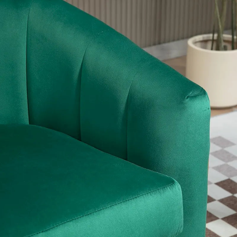 Modern Velvet Gold Accent Armchair