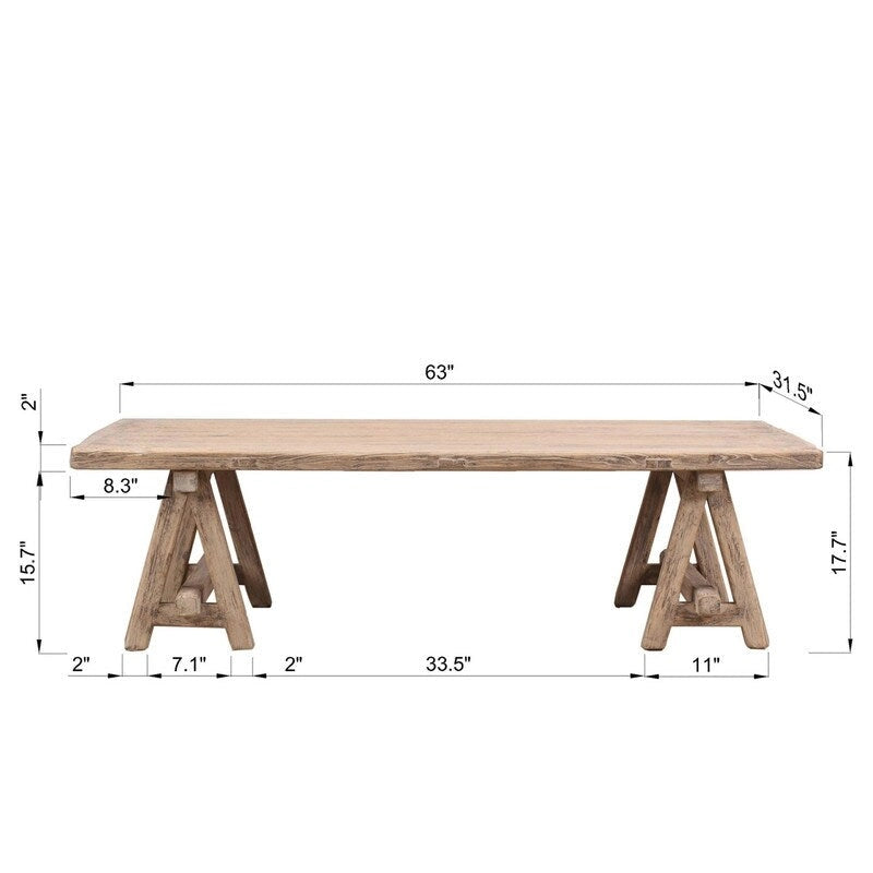 63   Long Rimini Coffee Table Weathered Natural