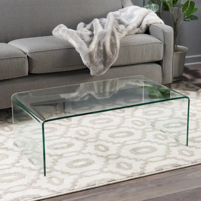 12mm Modern Tempered Glass Coffee Table for Living Room